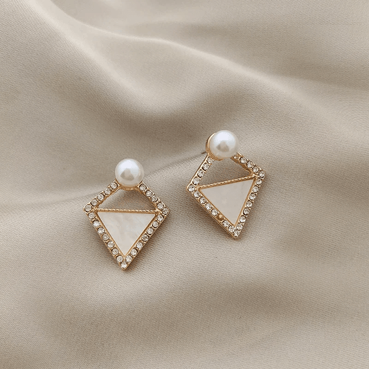 Elegant square heart bow knot earrings for women
