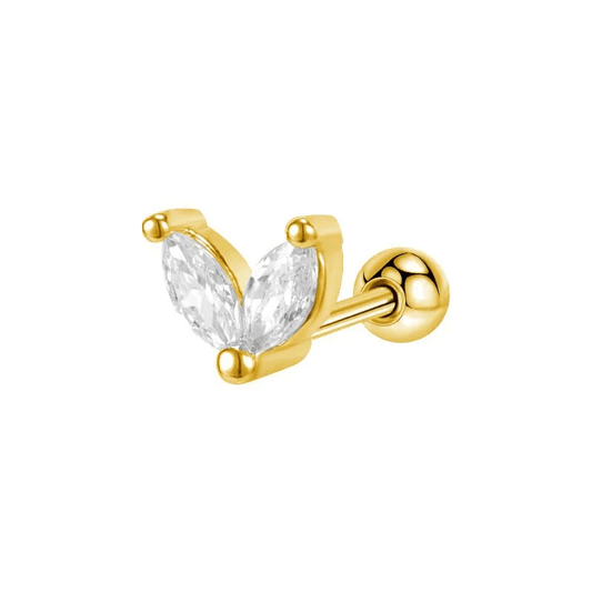 Gold Plated Ear StudsGold Plated Flower Ear Studs featuring zircon inlay, elegant butterfly design, perfect for daily wear.
