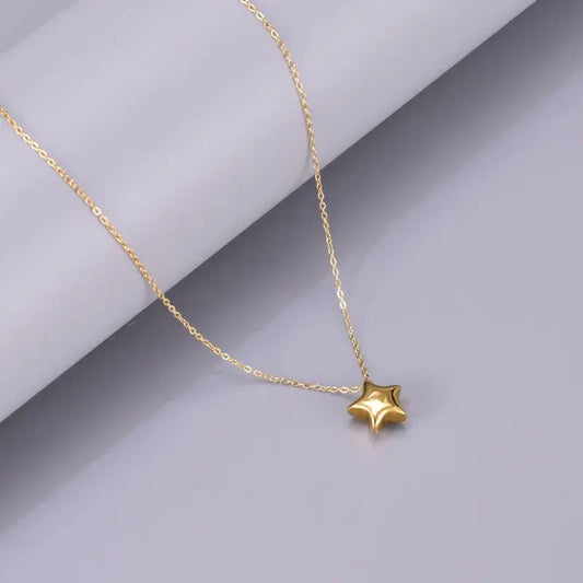 Elegant 18K gold plated solid pendant necklace for women