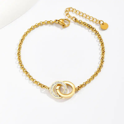 14K gold plated rhinestone bracelet with sparkling stones