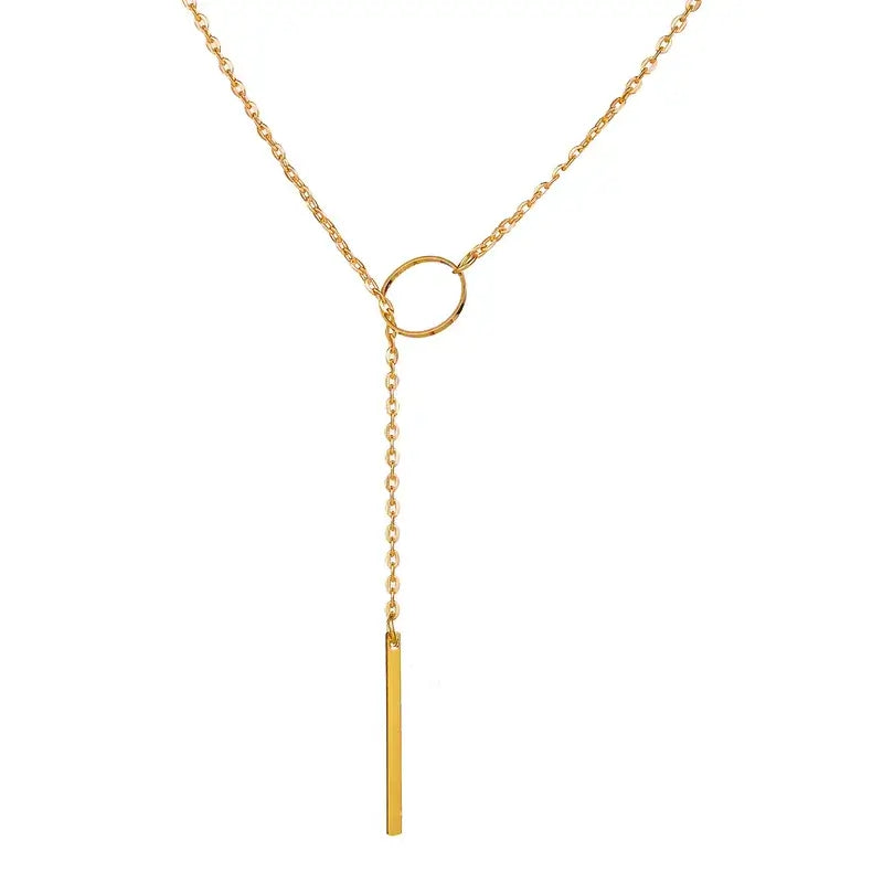 Minimalist Y-shaped necklace in durable alloy