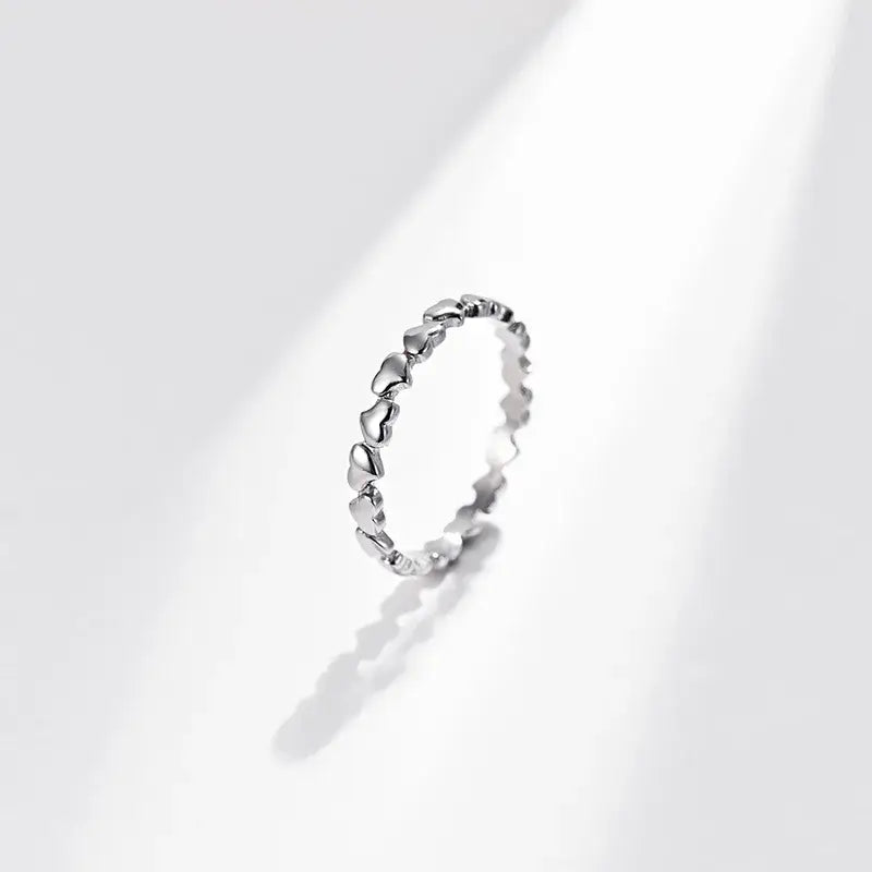Stylish stainless steel heart-shaped ring for women