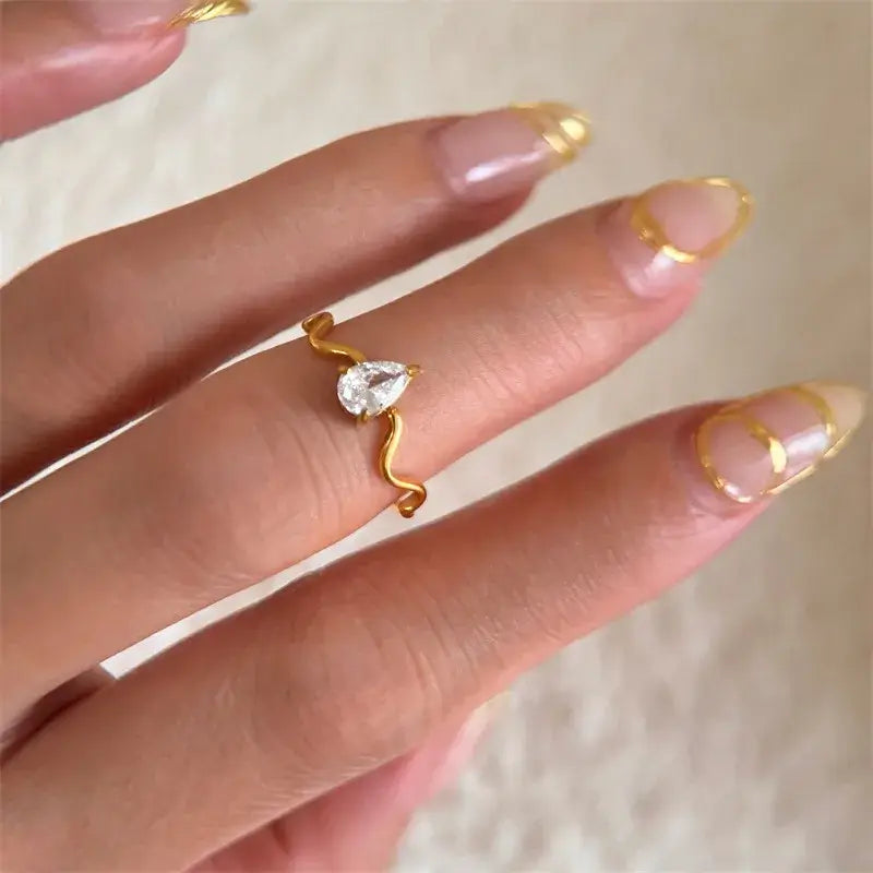 Minimal titanium steel geometric ring – sleek geometric design