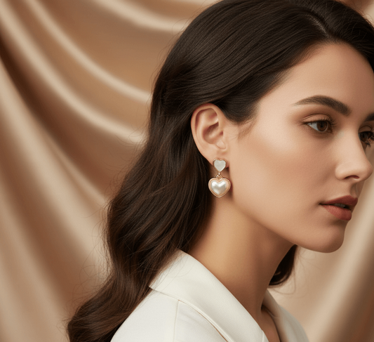 Elegant Sweet Square Heart Bow Knot Earrings