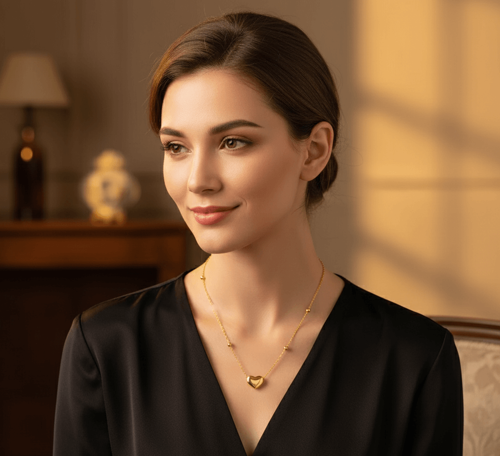 stainless steel gold necklace with 18K gold PVD coating