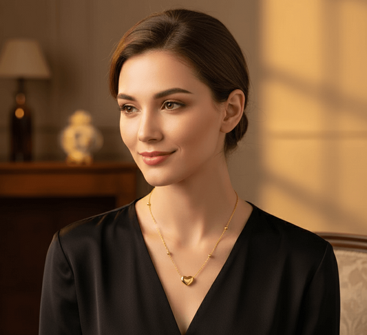 stainless steel gold necklace with 18K gold PVD coating