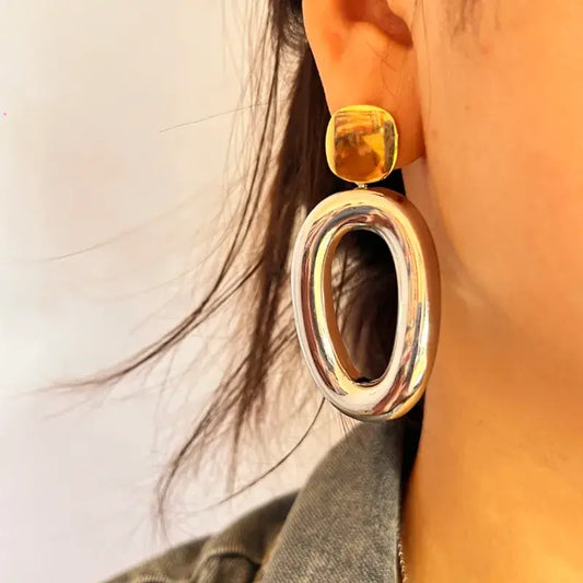 Elegant stainless steel drop earrings for women