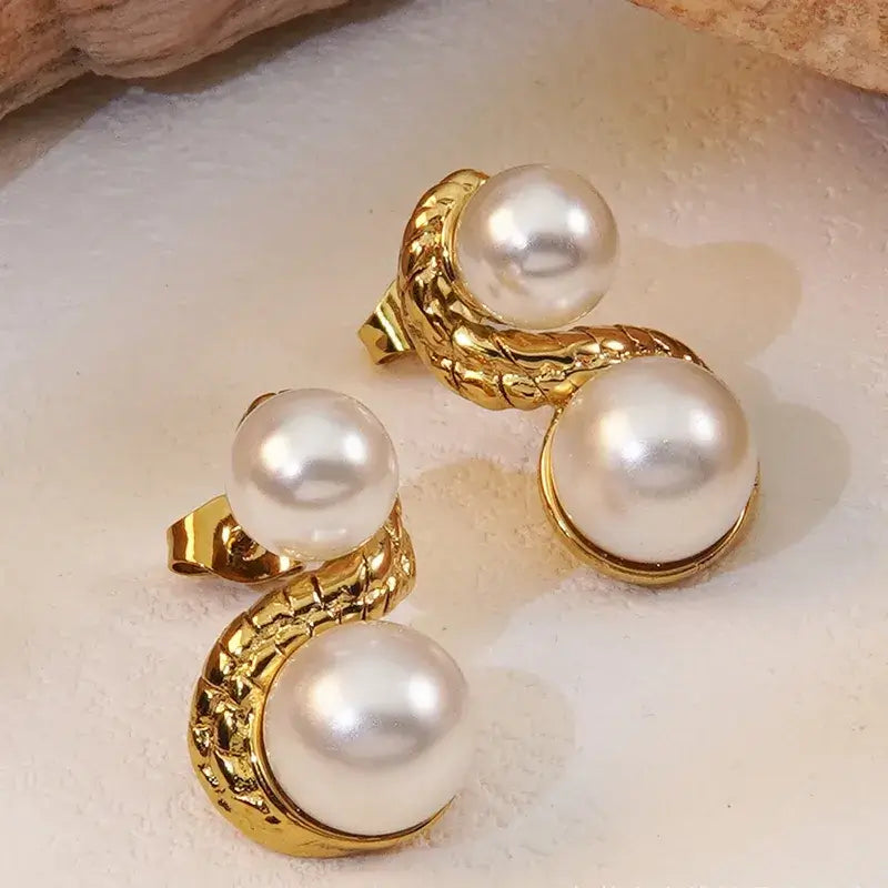 Stainless steel stud earrings styled with casual and formal outfits