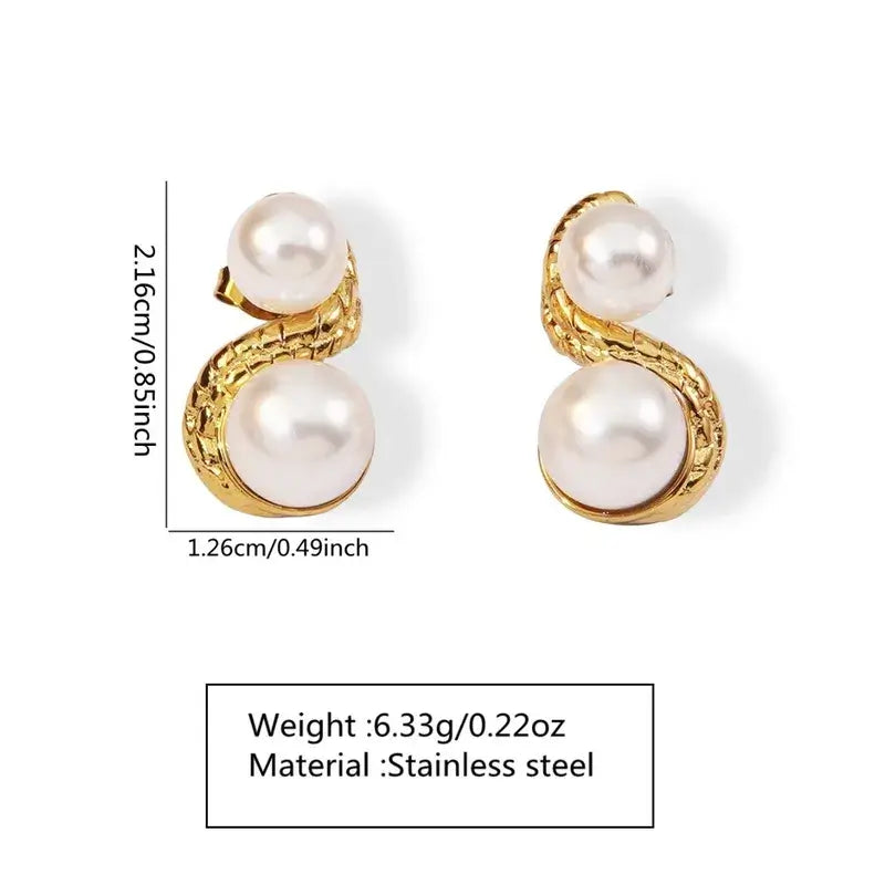 Stainless Steel Stud Earrings – Geometric 18K Gold Plated Design Neckella