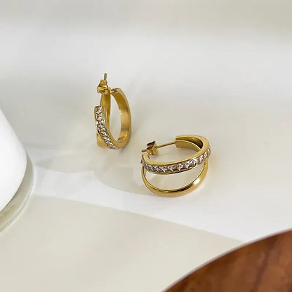 Women's geometric gold earrings stylish women’s jewelry
