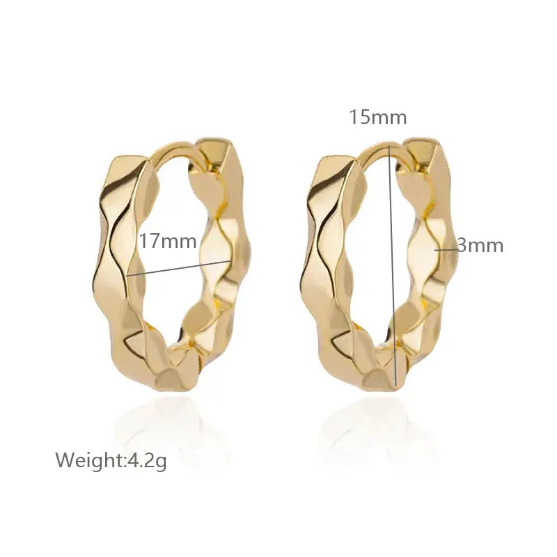 Simple gold-plated earrings in elegant gift box packaging