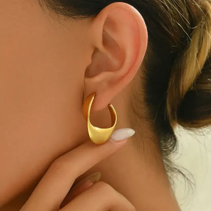 Trendy C-shaped stainless steel stud earrings perfect for gifting