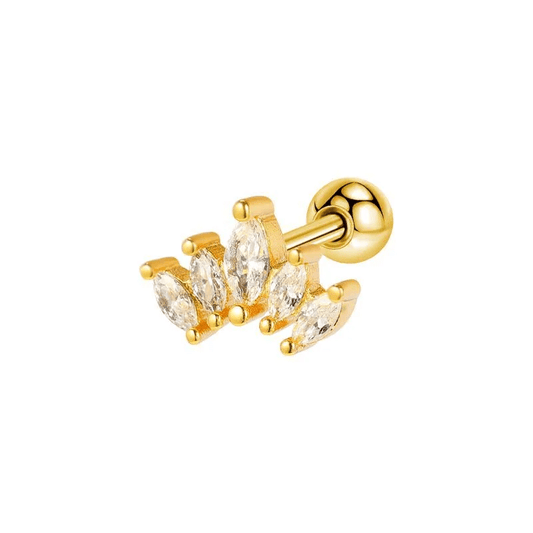 Gold-Plated Flower Ear Studs – Front View