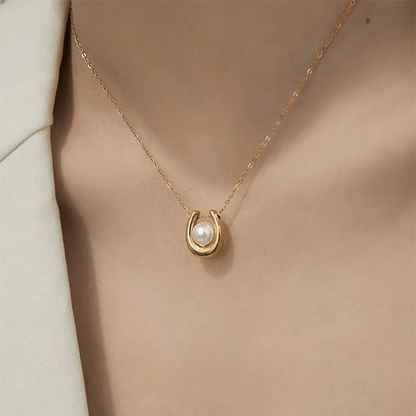Elegant 18K Gold-Plated Pendant Necklace – Front View