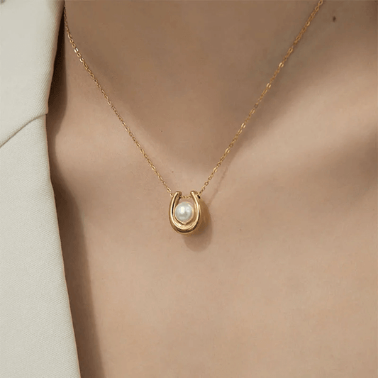 Elegant 18K Gold-Plated Pendant Necklace – Front View
