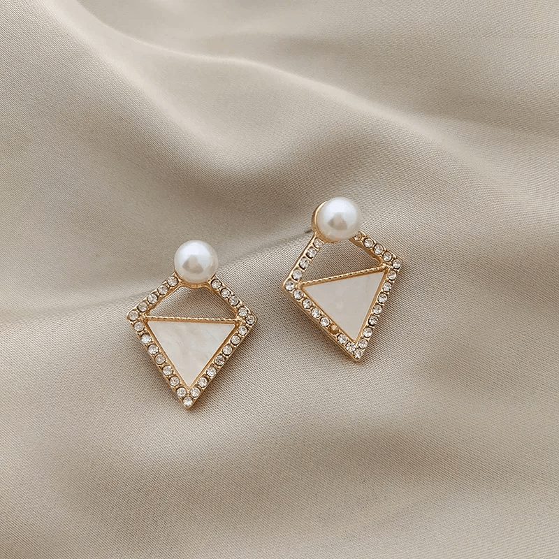 Elegant square heart bow knot earrings for women