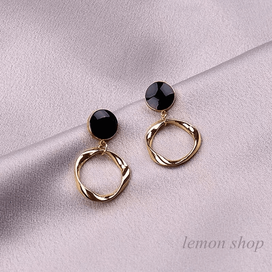 stylish elegant bow knot circle earrings for women
