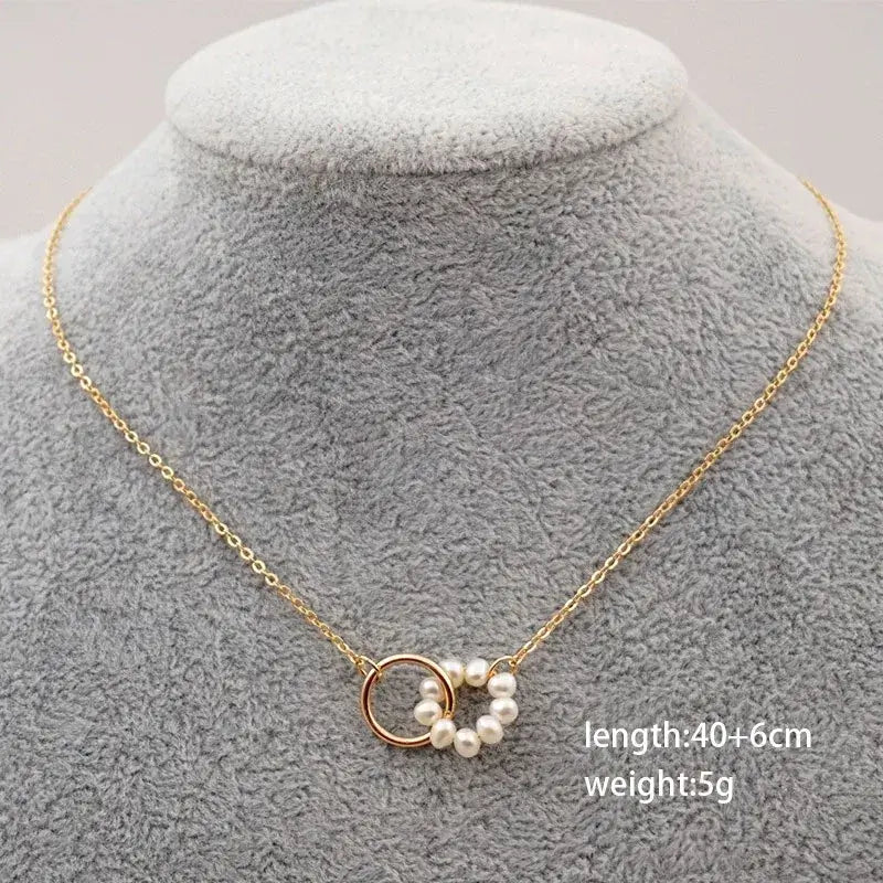 Elegant Freshwater pearl round pendant necklace for women’s minimalist style