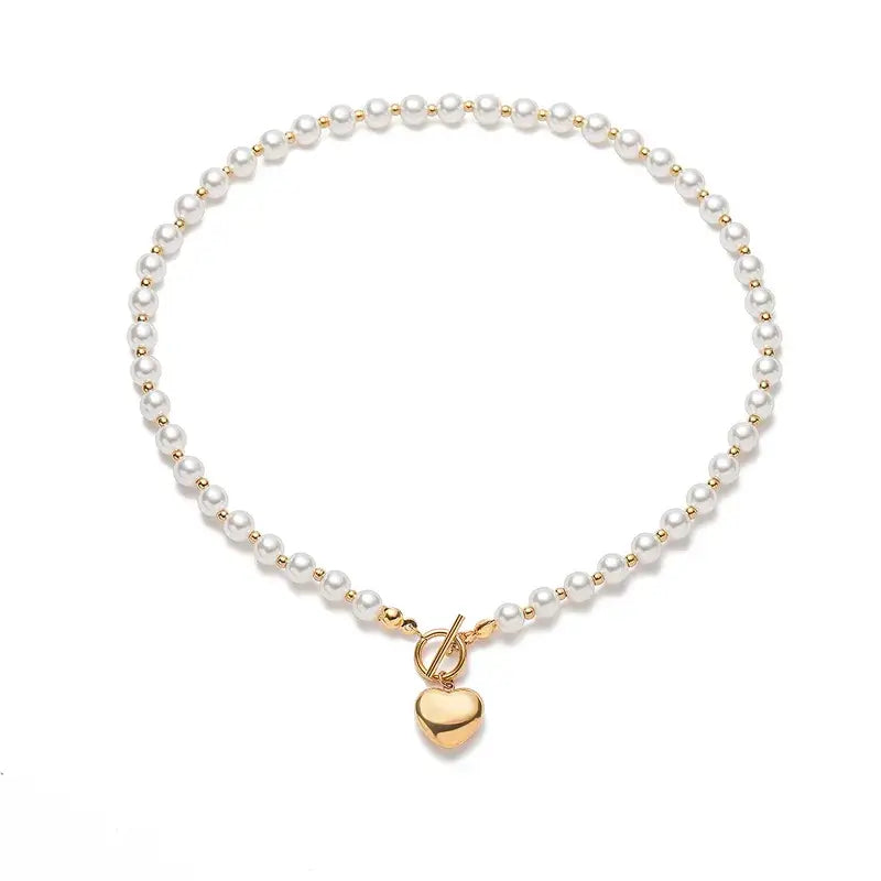 Elegant gold plated stainless steel heart necklace for women