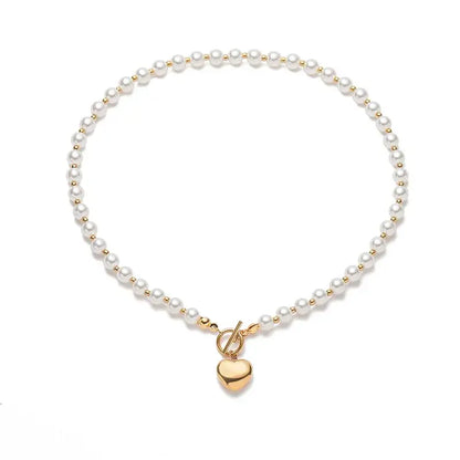 Elegant gold plated stainless steel heart necklace for women