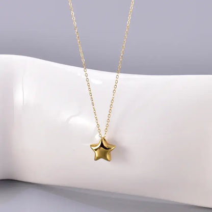 18K gold plated solid pendant necklace with minimalist design
