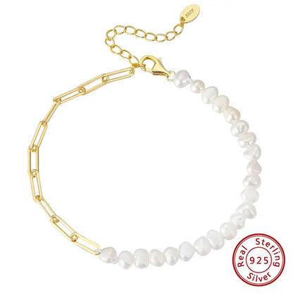 Women's sterling silver bracelet white gold plated design