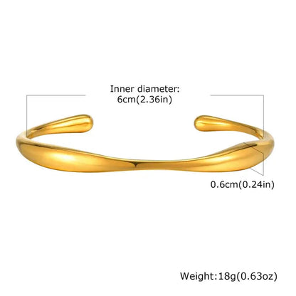 Gold-Plated Classic Bangle – Elegant 18K Stainless Steel Design Neckella