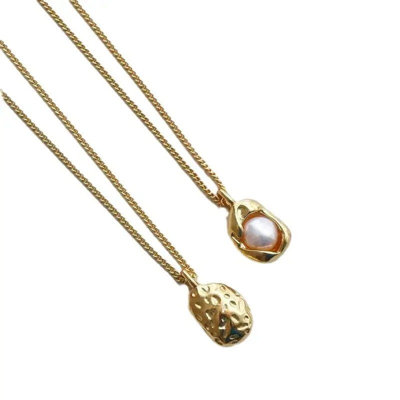 Elegant water droplet pearl pendant necklace for women’s refined style
