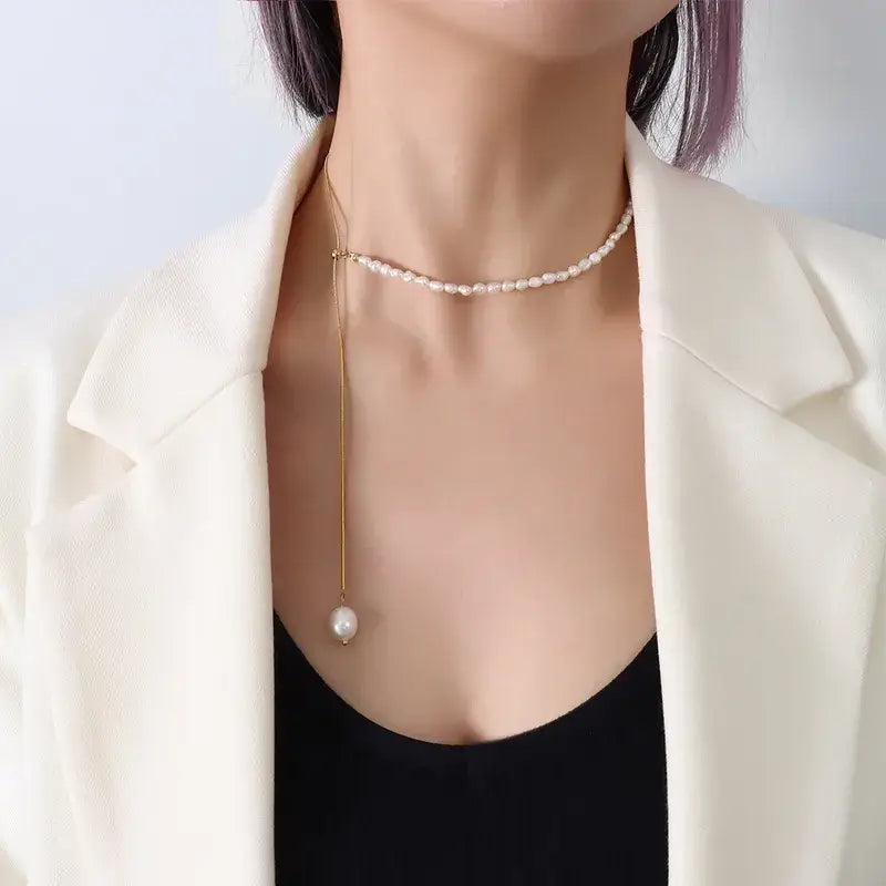 Stylish geometric titanium steel necklace for modern outfits