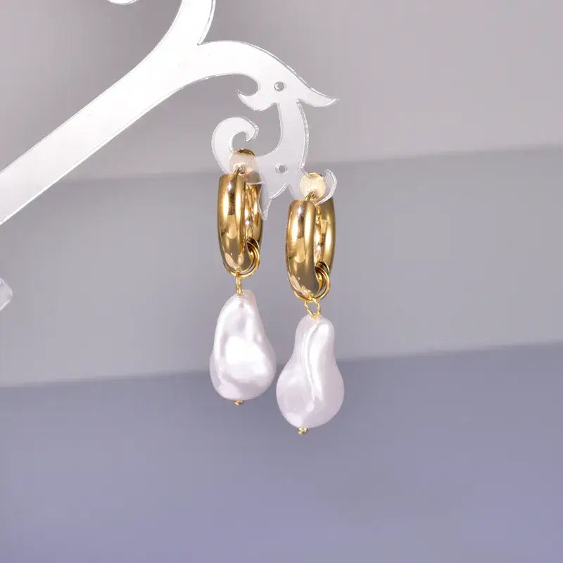 Lightweight irregular gold-plated earrings for comfortable all-day wear