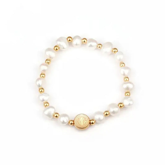 Titanium steel bracelet with letter beads for women