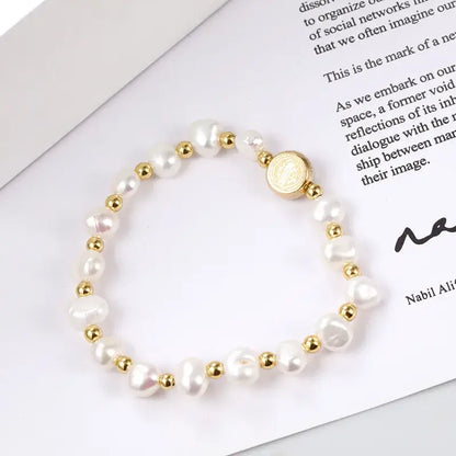 Women’s titanium steel bracelet with bold letter accents