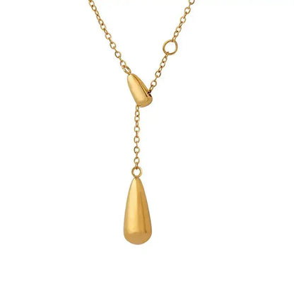Minimalist Gold Water Drop Pendant Necklace for daily wear