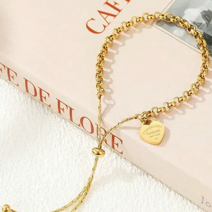 Elegant 18K gold plated heart bracelet for daily wear