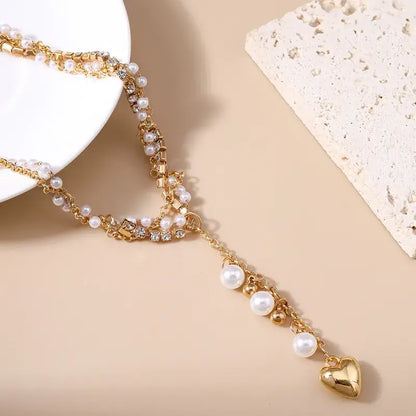 Bohemian heart necklace on a delicate chain for women