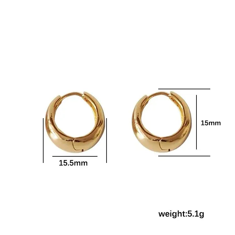 Women's 18K Gold Earrings – Classic Lightweight Everyday Design Neckella