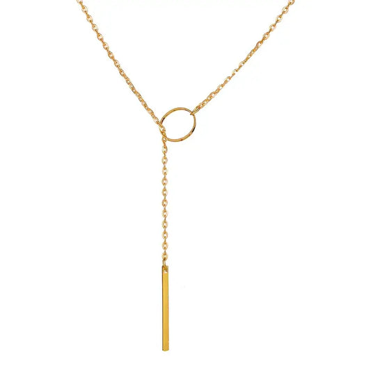 Minimalist Y-shaped necklace in durable alloy