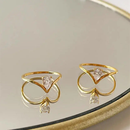 Stacked rings featuring minimal zircon titanium ring