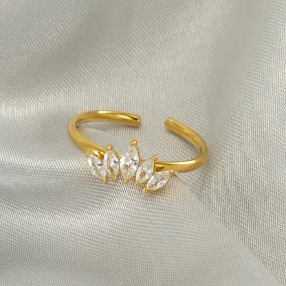 Titanium steel zircon ring styled with casual or holiday outfit