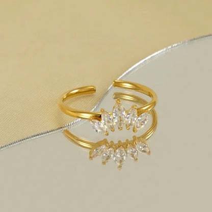 Stacked rings featuring titanium steel zircon ring