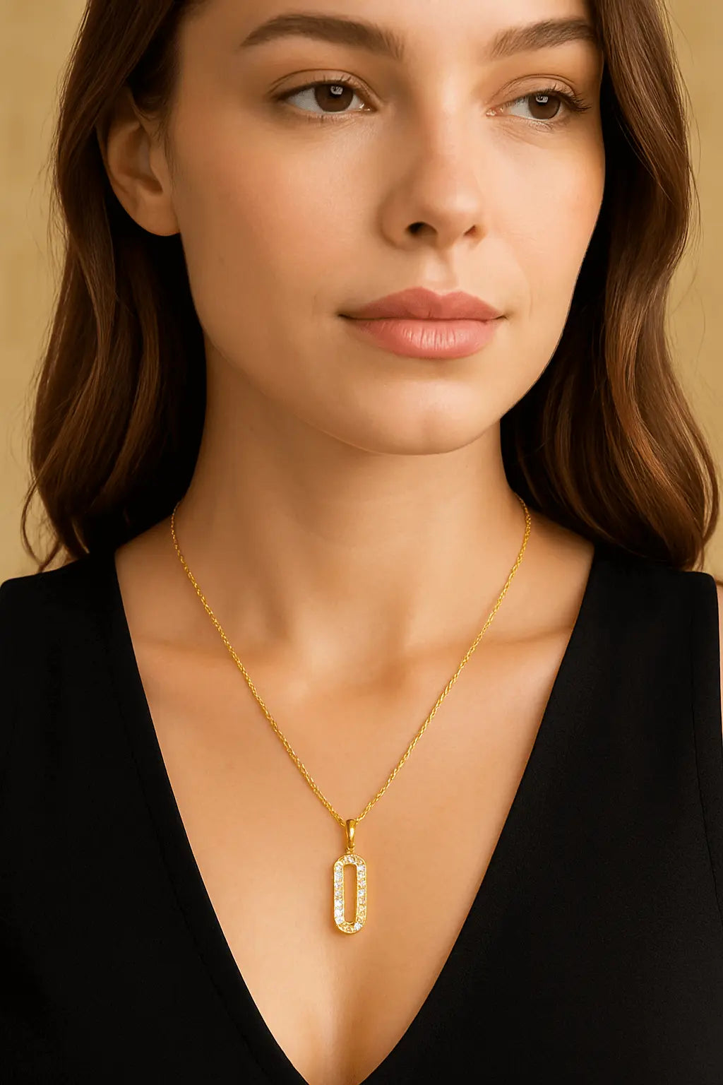 Lightweight Paper Clip Pendant Necklace for casual or special occasions