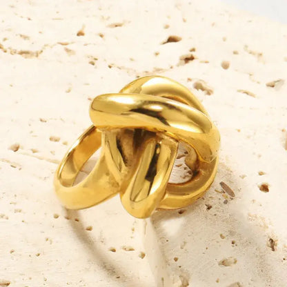 vintage geometric gold plated ring styled with casual outfit