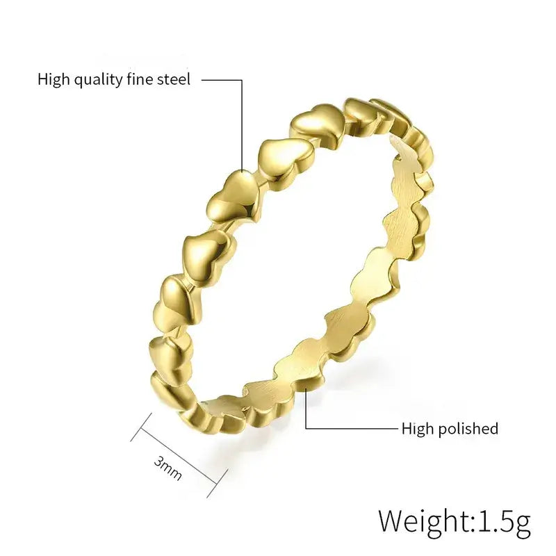 Heart-shaped ring with 18K gold plating detail