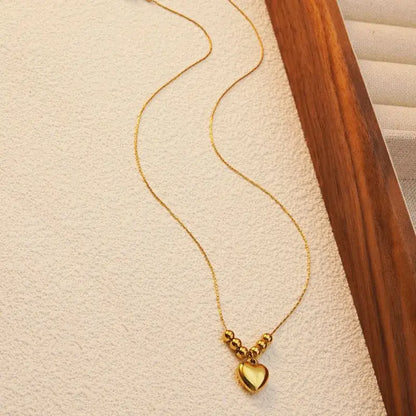 Gold heart pendant necklace with 18K gold plated stainless steel chain
