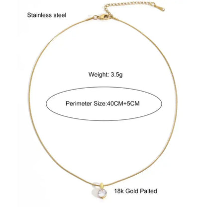 Zircon gold-plated necklace in elegant jewelry box packaging