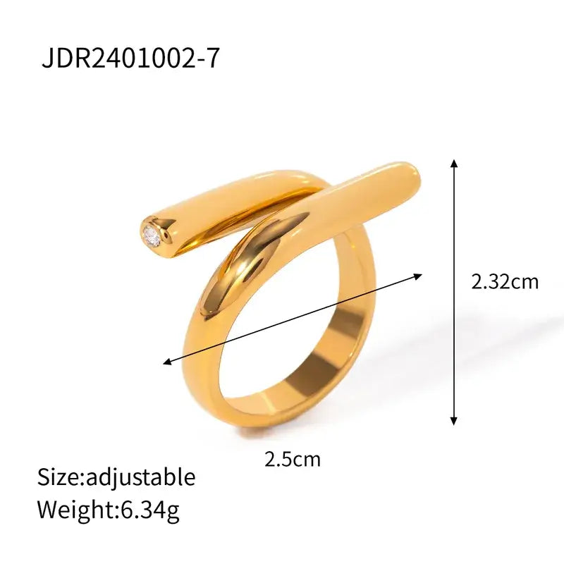 Stacked rings featuring IG-style gold plated open ring