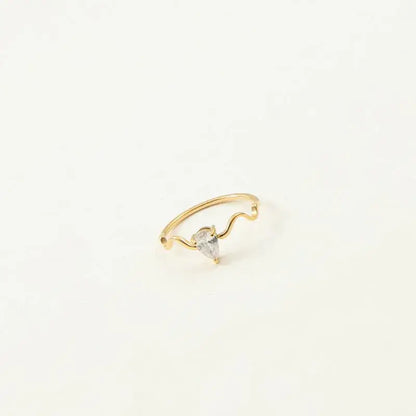 Stacked rings featuring titanium steel geometric ring