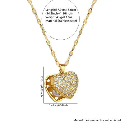 Gold Heart Pendant Necklace with Acrylic Charm – 18K Gold Plated Neckella