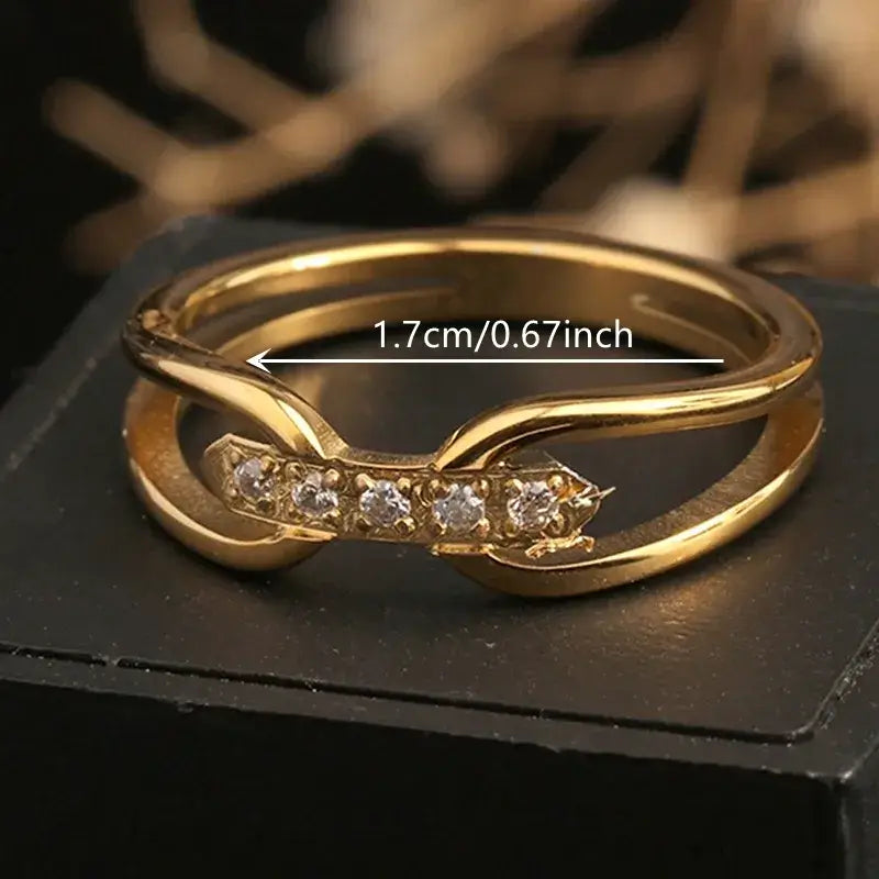 Elegant 18K gold plated stainless steel ring for vacation or daily wear