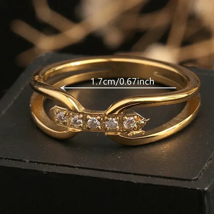 Elegant 18K gold plated stainless steel ring for vacation or daily wear